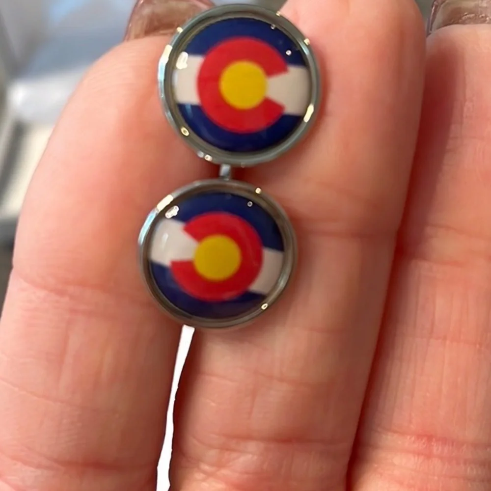 Made On Terra Colorado State Flag Men's Cufflinks OS